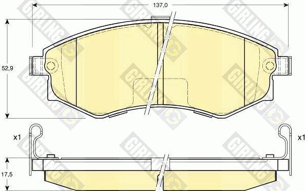 Girling 6132119 - Тормозные колодки, дисковые, комплект www.autospares.lv