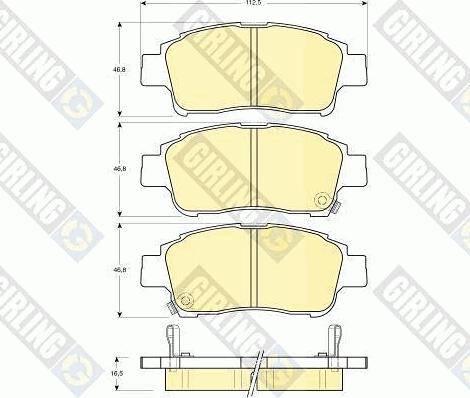 Girling 6132189 - Тормозные колодки, дисковые, комплект www.autospares.lv