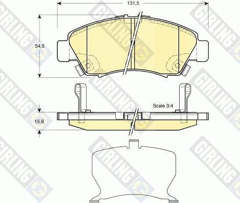 Girling 6132129 - Bremžu uzliku kompl., Disku bremzes autospares.lv