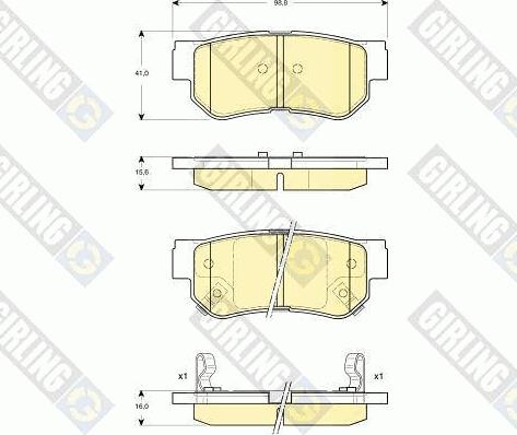 Girling 6132849 - Brake Pad Set, disc brake www.autospares.lv