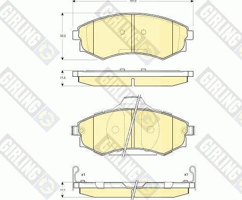 Girling 6132839 - Bremžu uzliku kompl., Disku bremzes autospares.lv