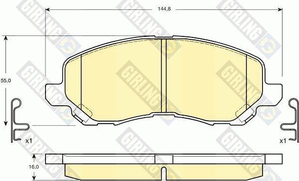 Girling 6132879 - Тормозные колодки, дисковые, комплект www.autospares.lv