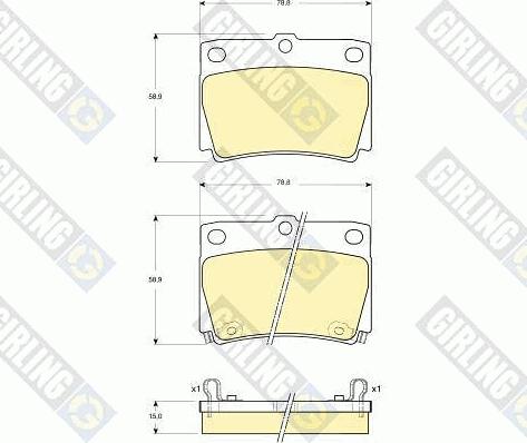 Girling 6132399 - Bremžu uzliku kompl., Disku bremzes www.autospares.lv