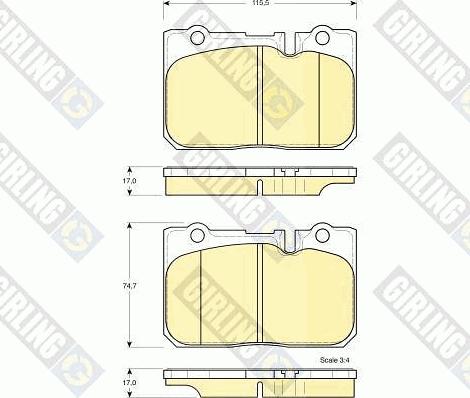 Girling 6132269 - Тормозные колодки, дисковые, комплект www.autospares.lv