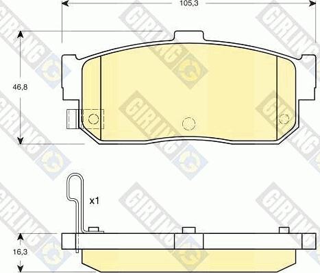 Girling 6132749 - Bremžu uzliku kompl., Disku bremzes www.autospares.lv