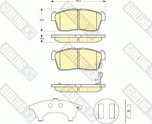 Girling 6132769 - Bremžu uzliku kompl., Disku bremzes autospares.lv