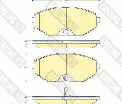 Girling 6132739 - Тормозные колодки, дисковые, комплект www.autospares.lv