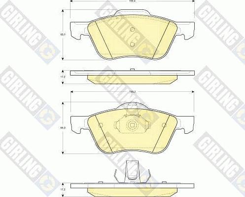 Girling 6132722 - Bremžu uzliku kompl., Disku bremzes autospares.lv