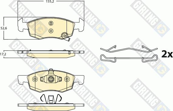 Girling 6120992 - Bremžu uzliku kompl., Disku bremzes www.autospares.lv