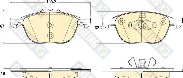 Girling 6120432 - Bremžu uzliku kompl., Disku bremzes www.autospares.lv