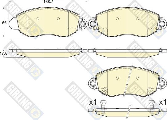 Girling 6120063 - Bremžu uzliku kompl., Disku bremzes www.autospares.lv