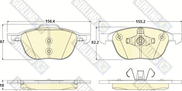 Girling 6120112 - Тормозные колодки, дисковые, комплект www.autospares.lv