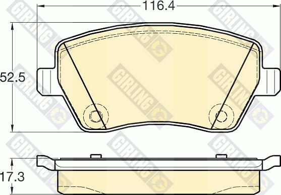 Girling 6120171 - Тормозные колодки, дисковые, комплект www.autospares.lv