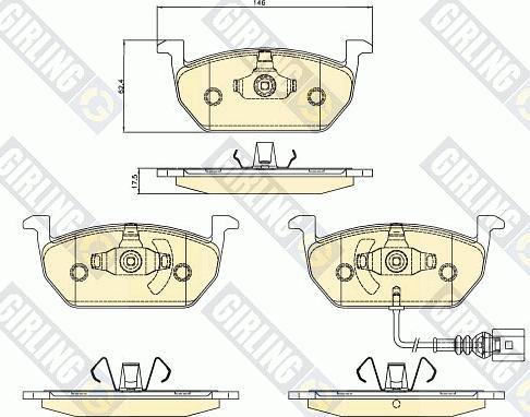 Girling 6120802 - Тормозные колодки, дисковые, комплект www.autospares.lv