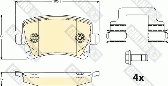 Girling 6120831 - Тормозные колодки, дисковые, комплект www.autospares.lv