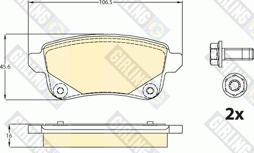 Girling 6120821 - Bremžu uzliku kompl., Disku bremzes autospares.lv