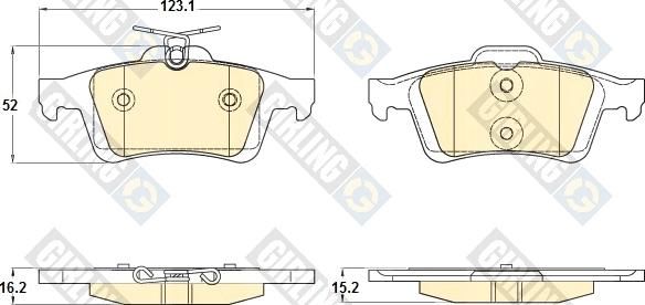 Girling 6120332 - Тормозные колодки, дисковые, комплект www.autospares.lv