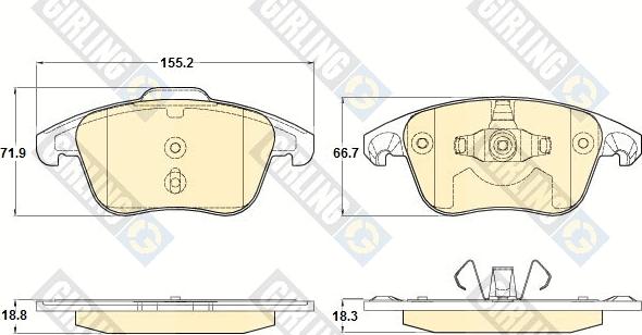 Girling 6120252 - Bremžu uzliku kompl., Disku bremzes www.autospares.lv