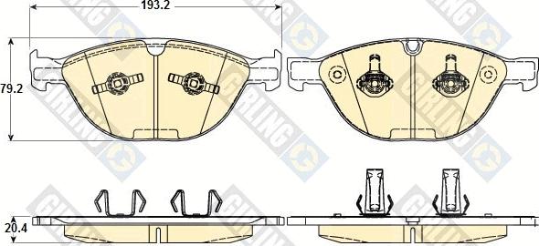 Girling 6120262 - Bremžu uzliku kompl., Disku bremzes www.autospares.lv