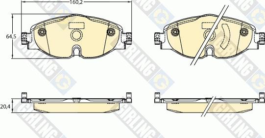 Girling 6121431 - Bremžu uzliku kompl., Disku bremzes www.autospares.lv