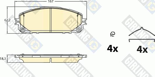 Girling 6121426 - Bremžu uzliku kompl., Disku bremzes autospares.lv