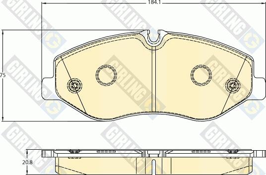 Girling 6121033 - Bremžu uzliku kompl., Disku bremzes autospares.lv