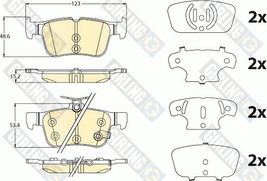 Girling 6121152 - Тормозные колодки, дисковые, комплект www.autospares.lv