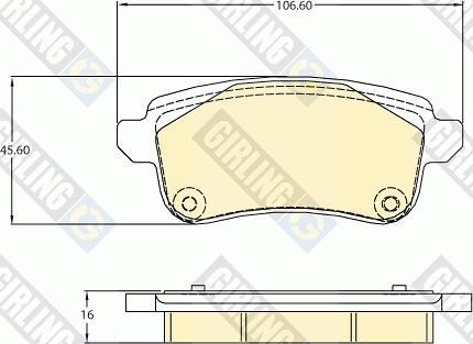 Girling 6121361 - Bremžu uzliku kompl., Disku bremzes autospares.lv