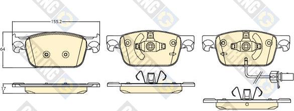 Girling 6121272 - Bremžu uzliku kompl., Disku bremzes www.autospares.lv