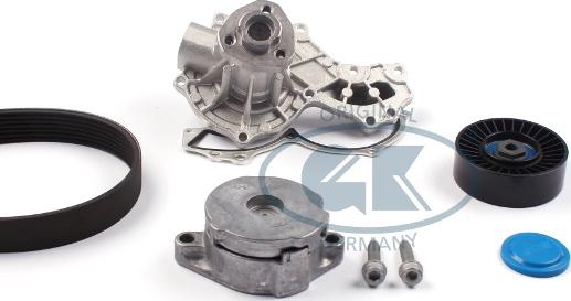 GK K980148H - Water Pump + V-Ribbed Belt Set www.autospares.lv