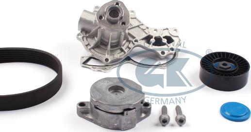 GK K980148I - Water Pump + V-Ribbed Belt Set www.autospares.lv