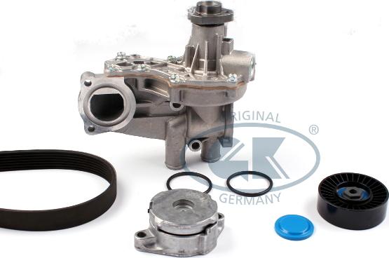 GK K980151K - Water Pump + V-Ribbed Belt Set www.autospares.lv