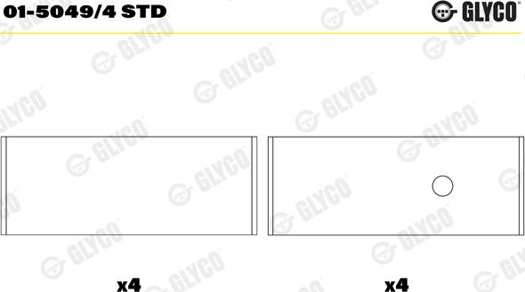 Glyco 01-5049/4 STD - Klaņa gultnis www.autospares.lv