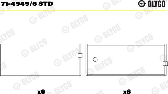 Glyco 71-4949/6 STD - Klaņa gultnis www.autospares.lv