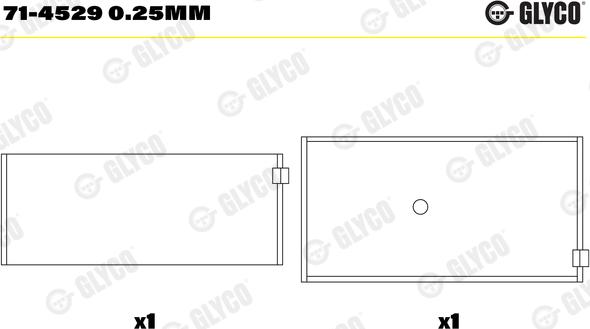 Glyco 71-4529 0.25mm - Klaņa gultnis www.autospares.lv