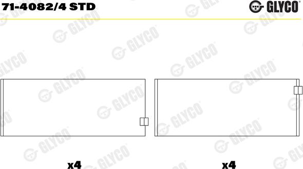 Glyco 71-4082/4 STD - Klaņa gultnis www.autospares.lv