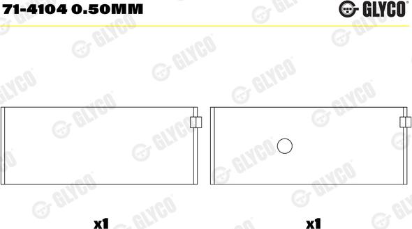 Glyco 71-4104 0.50mm - Klaņa gultnis www.autospares.lv