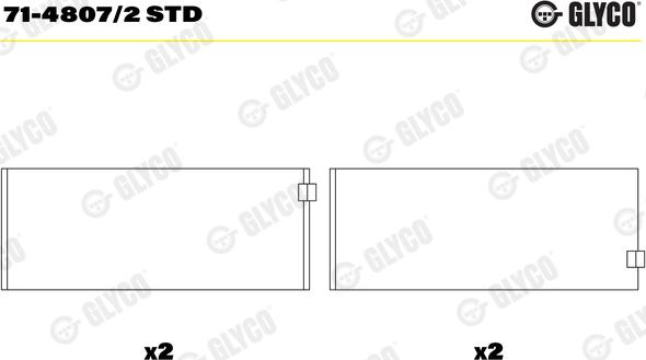 Glyco 71-4807/2 STD - Klaņa gultnis www.autospares.lv