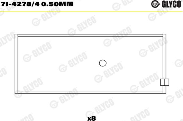 Glyco 71-4278/4 0.50mm - Klaņa gultnis www.autospares.lv