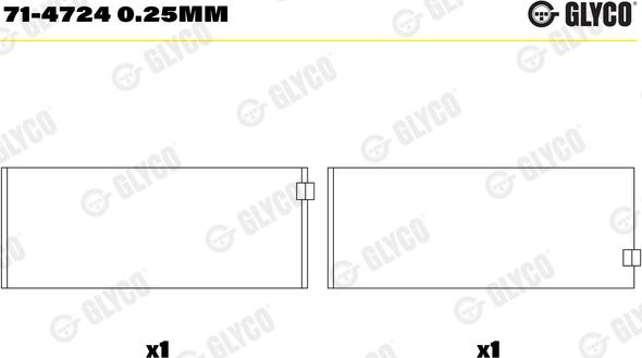 Glyco 71-4724 0.25MM - Klaņa gultnis www.autospares.lv