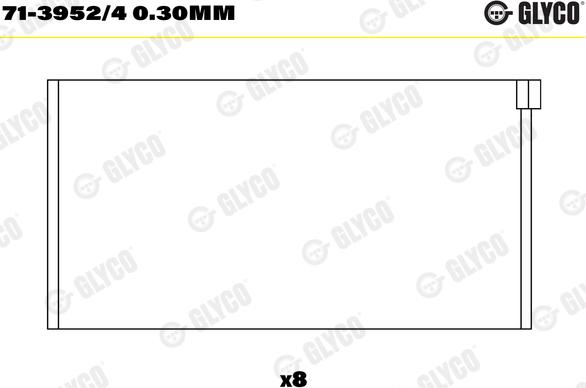 Glyco 71-3952/4 0.30mm - Klaņa gultnis www.autospares.lv