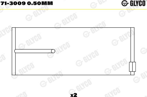 Glyco 71-3009 0.50mm - Klaņa gultnis www.autospares.lv