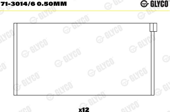 Glyco 71-3014/6 0.50mm - Klaņa gultnis www.autospares.lv