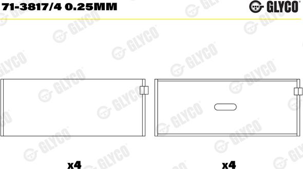 Glyco 71-3817/4 0.25mm - Klaņa gultnis www.autospares.lv