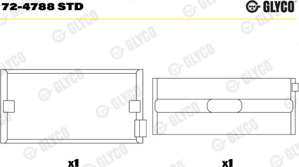 Glyco 72-4788 STD - Kloķvārpstas gultnis www.autospares.lv