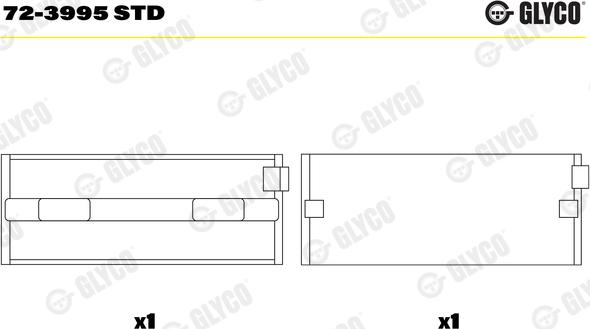 Glyco 72-3995 STD - Kloķvārpstas gultnis www.autospares.lv