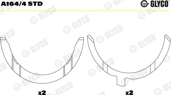 Glyco A164/4 STD - Distancpaplāksne, Kloķvārpsta www.autospares.lv