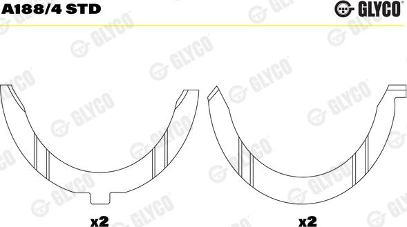 Glyco A188/4 STD - Distancpaplāksne, Kloķvārpsta www.autospares.lv