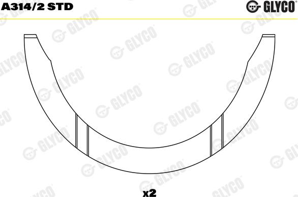 Glyco A314/2 STD - Distancpaplāksne, Kloķvārpsta www.autospares.lv