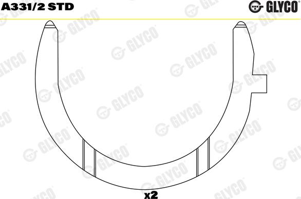 Glyco A331/2 STD - Thrust Washer, crankshaft www.autospares.lv